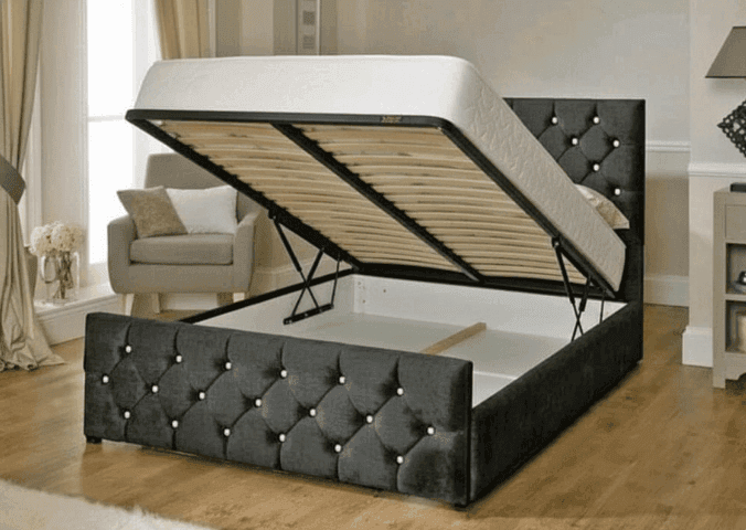 Florida Diamond Ottoman Bed UK - Main view of premium ottoman bed from Newcastle Beds UK
